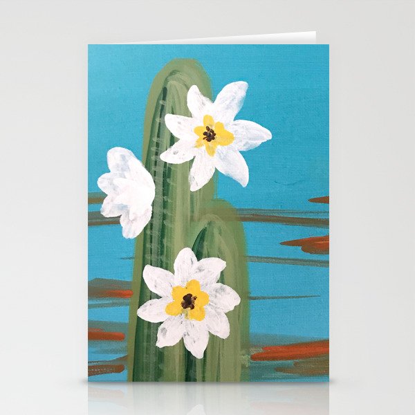 Simple Cactus Flowers Stationery Cards