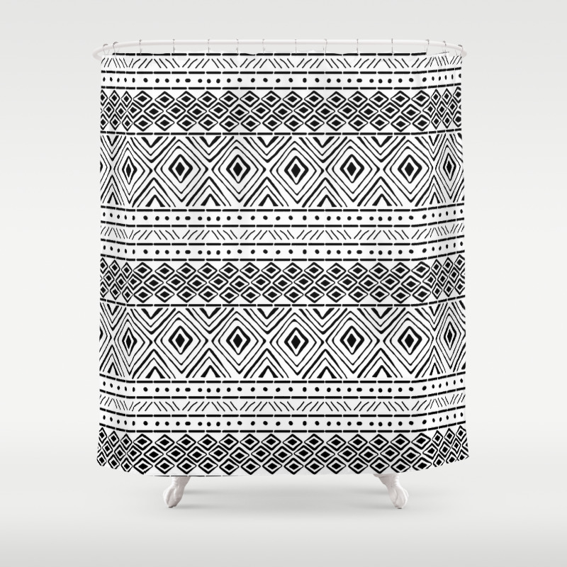 African Mud Cloth Shower Curtain By Thinlinetextiles Society6