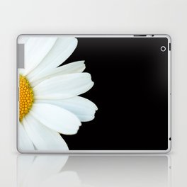 Hello Daisy - White Flower Black Background #decor #society6 #buyart Laptop Skin