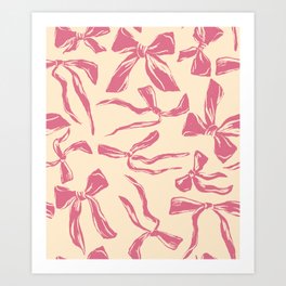 Pink bow pattern Art Print