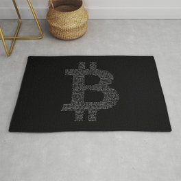 Bitcoin Binary Black Area & Throw Rug
