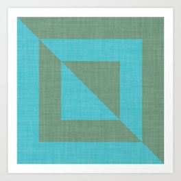 bold minimal greek geometry Green Blue Art Print