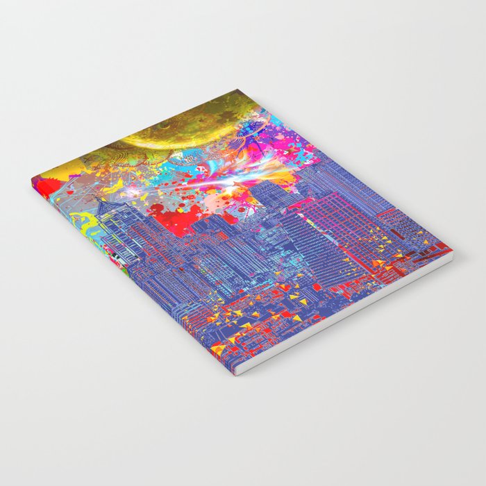 Paint Splatter Cityscape Abstract City Skyline  Notebook