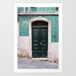 Old door in Lisbon Art Print