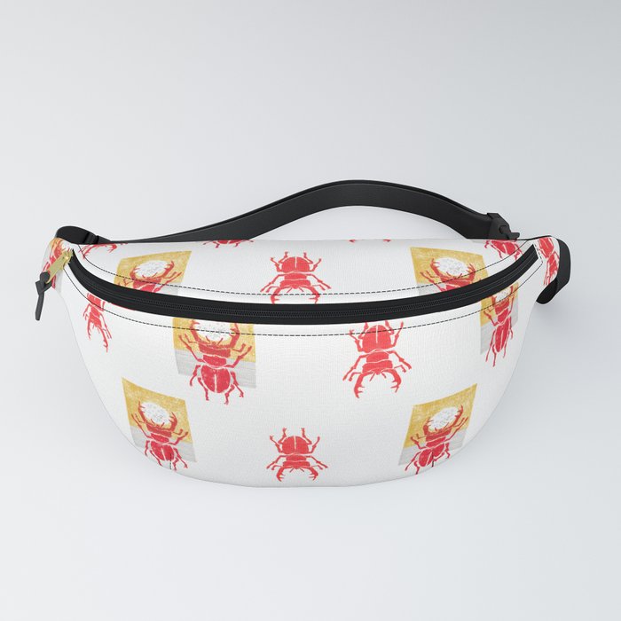 Red stag facing a golden sky Fanny Pack