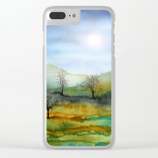 Christmas In The Woods Clear iPhone Case