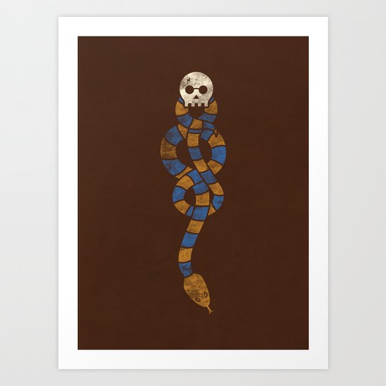The Scarf Mark - Blue and Gold Art Print