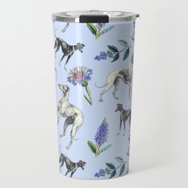 GREYHOUND  DOGS & BLUE MEADOW Travel Mug