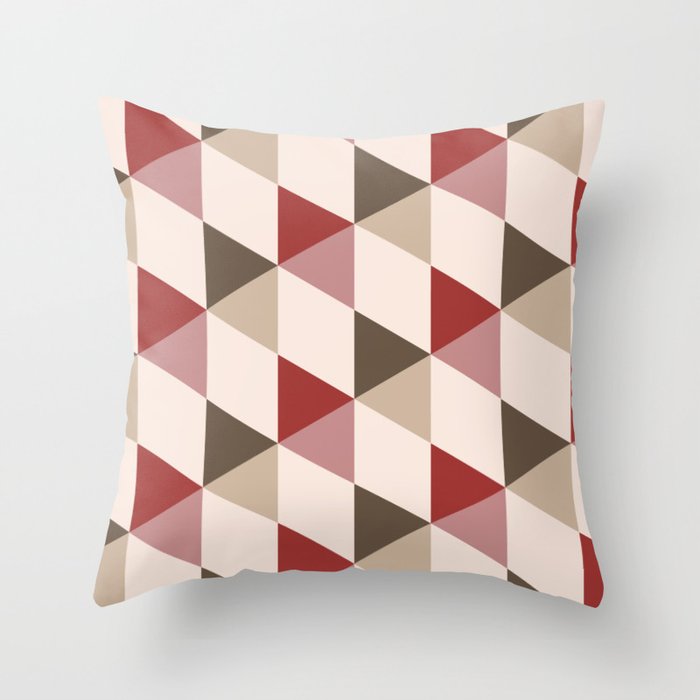 Vintage triangles pattern Throw Pillow
