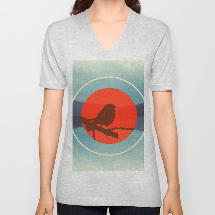 Bird Call V Neck T Shirt