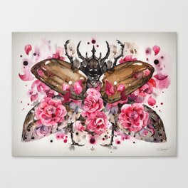 The Beetle Pink Flower Canvas Print