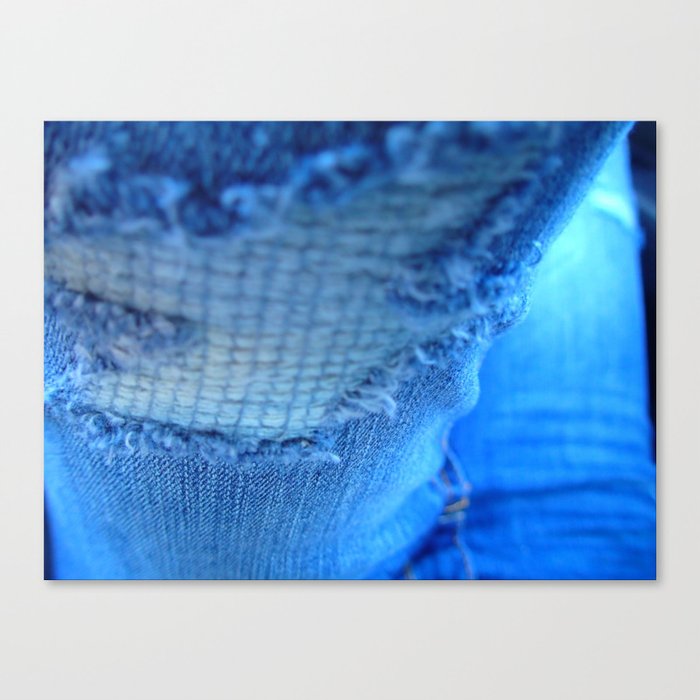 Ripped Blue Jeans Canvas Print