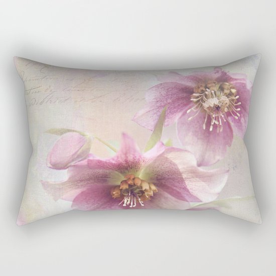 hellabores with typography Rectangular Pillow