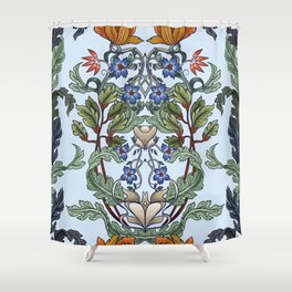 Seamless pattern with flowers in art deco style. Modern trendy print. Shower Curtain