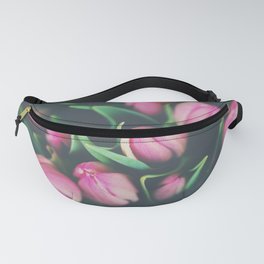 pink tulips photograph Fanny Pack