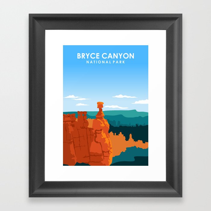 Bryce Canyon National Park Travel Poster Framed Art Print