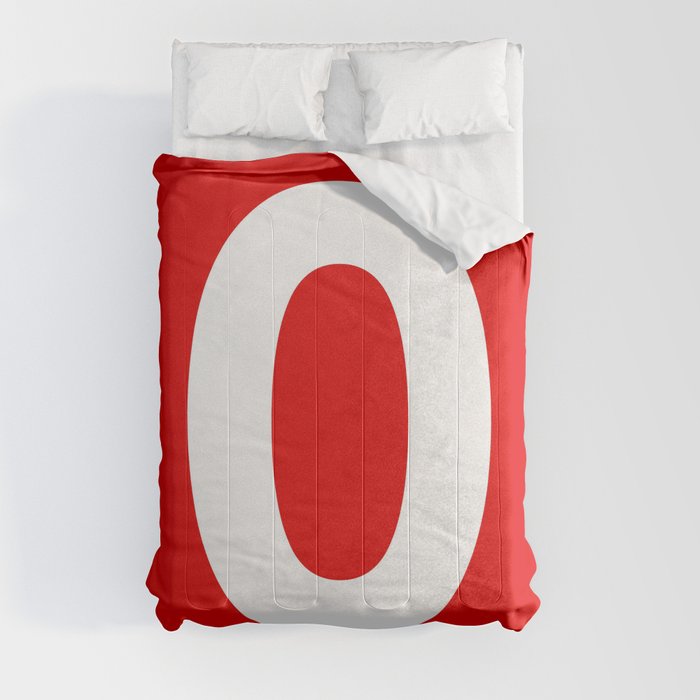 Number 0 (White & Red) Comforter