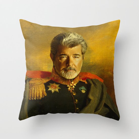George Lucas - replaceface Throw Pillow