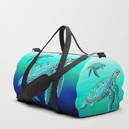 Sea Turtle Turquoise Oceanlife Duffle Bag