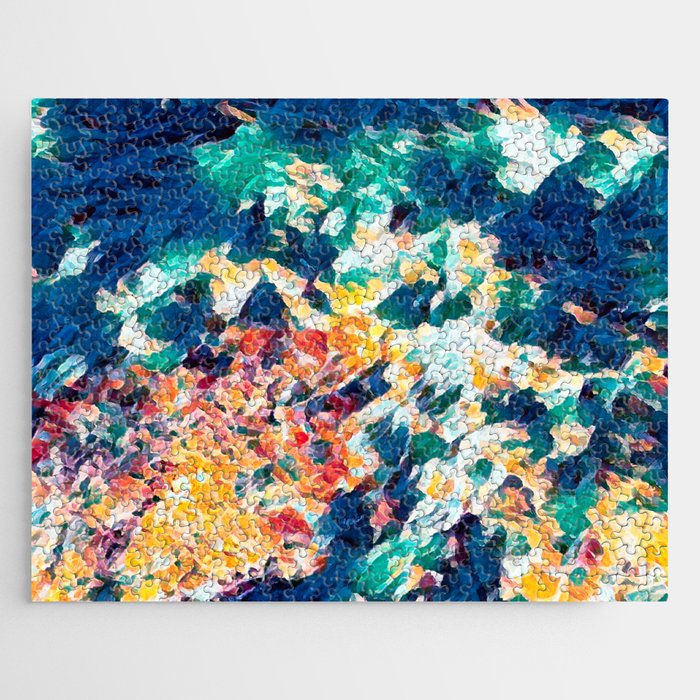 Vibrant Brushstrokes: Abstraction Nr. 12 in Gouache Jigsaw Puzzle