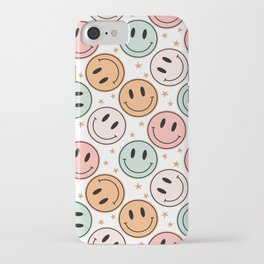 Retro colored Smiley face iPhone Case