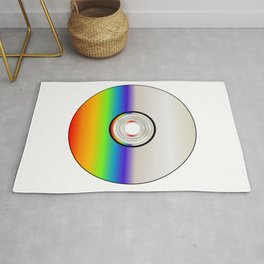 Blank CD Disc With Rainbow Area & Throw Rug