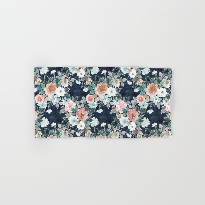 BANKED Floral in INDIGO Hand & Bath Towel