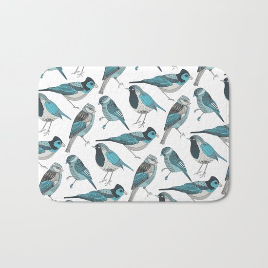 pale green birds Bath Mat