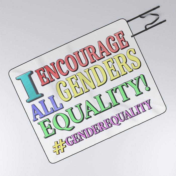  "ALL GENDERS EQUALITY" Cute Expression Design. Buy Now Picnic Blanket