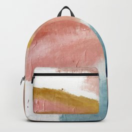 Exhale: a pretty, minimal, acrylic piece in pinks, blues, and gold Backpack | Bathroom, Floor, Fineart, Curated, Case, Outdoor, Rug, Tapestry, Curtain, Indoor 