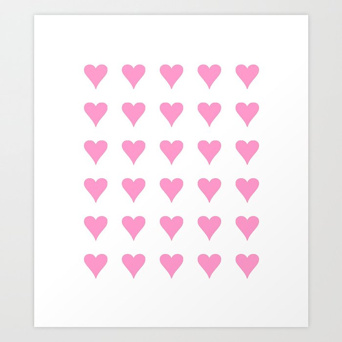 Heart and pink Art Print