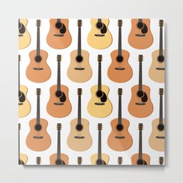 Acoustic Guitars Pattern Metal Print