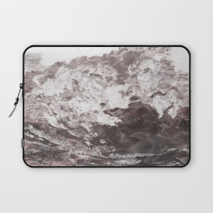 White, Black and Pink Marble Mountain Laptop Sleeve