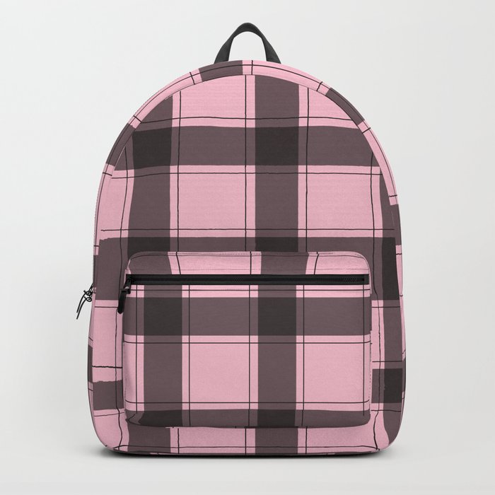 pink plaid backpack