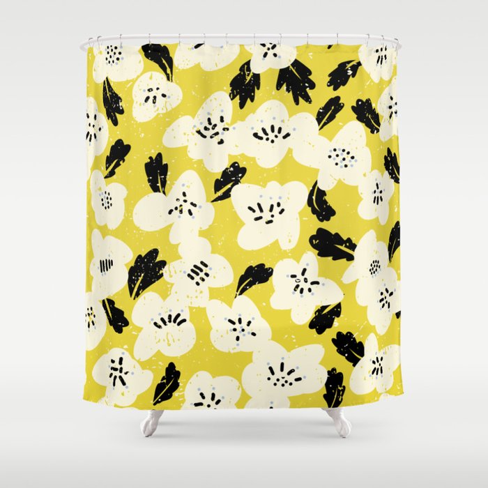 Big flowers in my garden yellow - pattern Shower Curtain