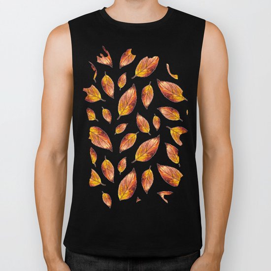 Autumn Leaves Pattern 03 Biker Tank