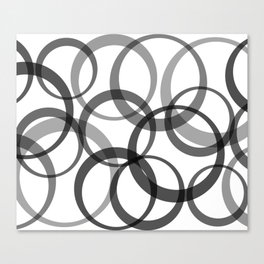 Black and white geometric circles design Canvas Print
