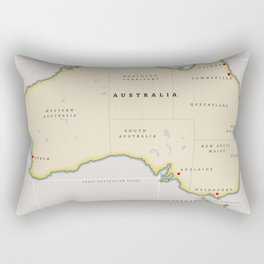 Illustrated map of Australia  Rectangular Pillow
