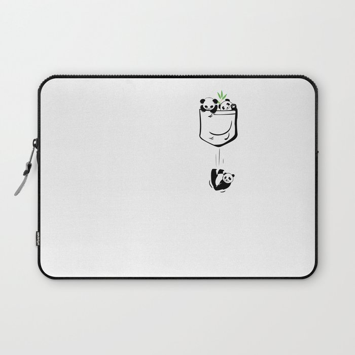 Kawaii Cute Bear Panda Animal In Pocket Laptop Sleeve
