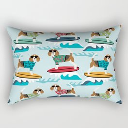 Beagle surfing pattern cute pet gifts dog lovers beagles Rectangular Pillow