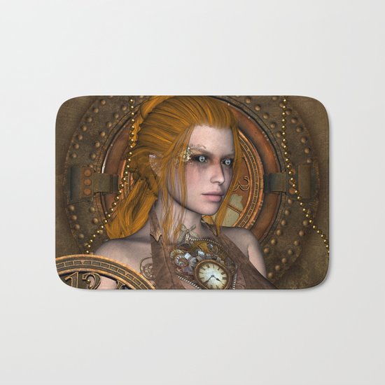 Steampunk, amazing steampunk women Bath Mat