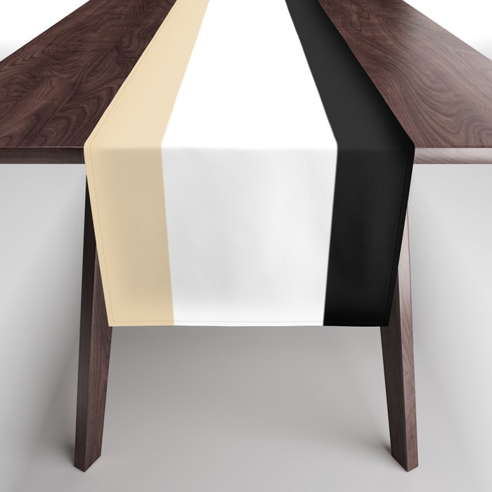 Color Block Brown Black Pattern Table Runner