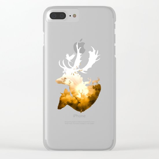 Deer Autumn Clear iPhone Case