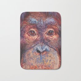 Keagan Bath Mat | Animal, Carriecook, Greatape, Oil, Orangutan, Wildlife, Painting, Primate 