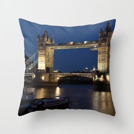 Great Britain Photography - Tower Bridge Lit Up In The Early Night Throw Pillow