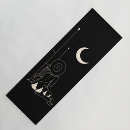 Talking to the Moon - Black and White Yoga Mat