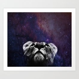 Galaxy Lion Art Print