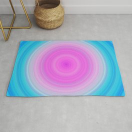 Ombre Pink Teal Circles Area & Throw Rug