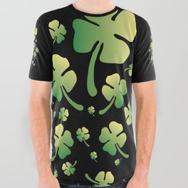 St. Patricks Gradient Clover All Over Graphic Tee