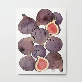 figs still life botanical watercolor Metal Print | Fruit, Kitchen, Figs, Watercolor, Sweet, Eat, Fig, Digital, Seasonal, Septembre 